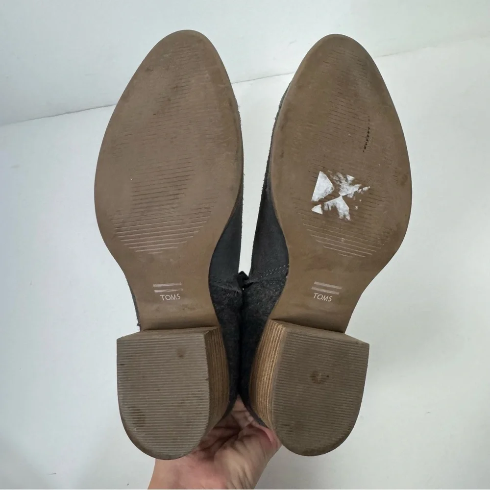 Toms Gray Suede Ankle Boots Booties Casual Shoes